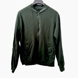 Uniqlo Zip Front Sweater – Women's Small, Olive Green Cotton‎